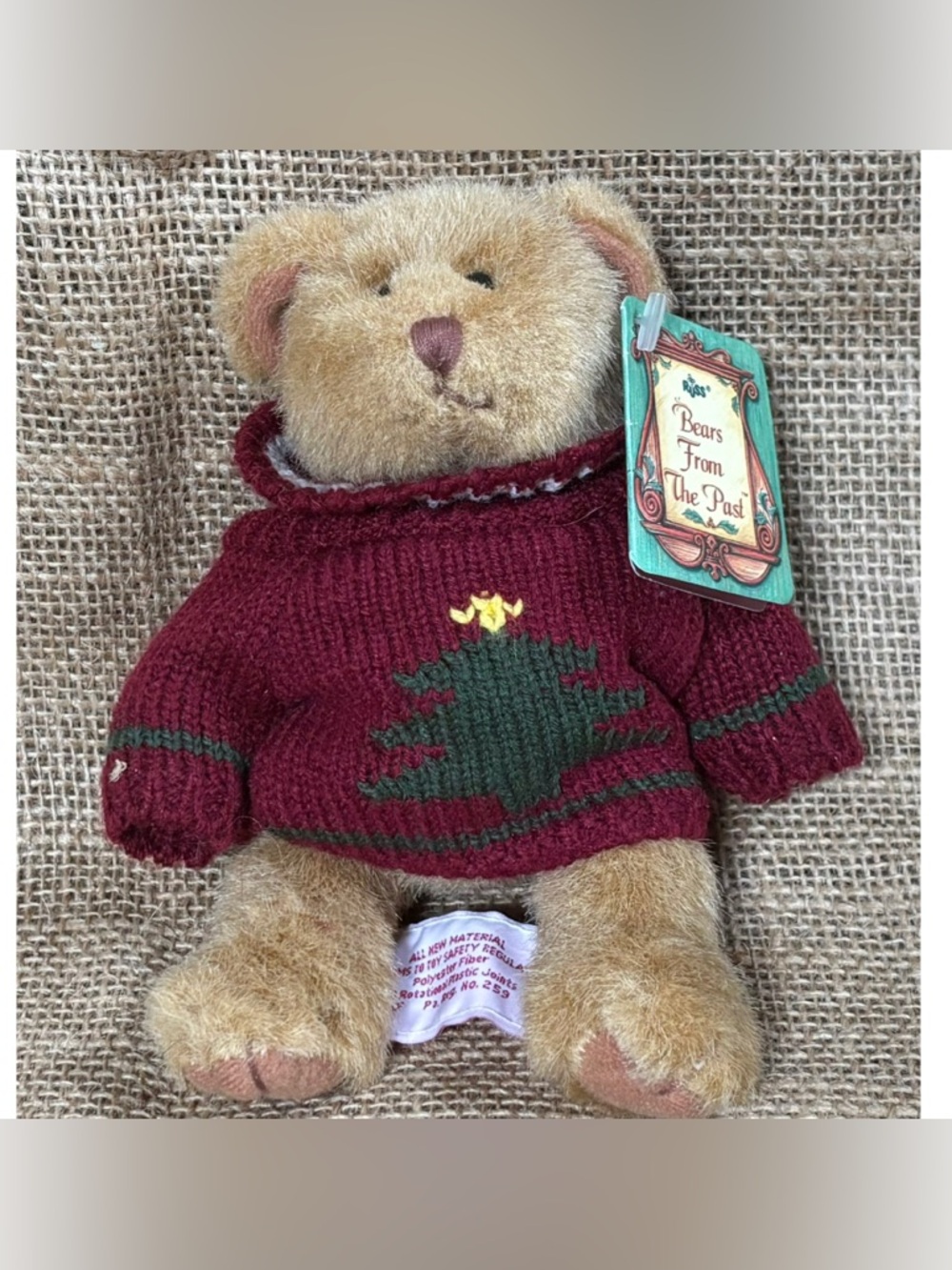 Russ Berrie Bears From The Past Mini Jointed Teddy In Sweater Stuffed Animal
